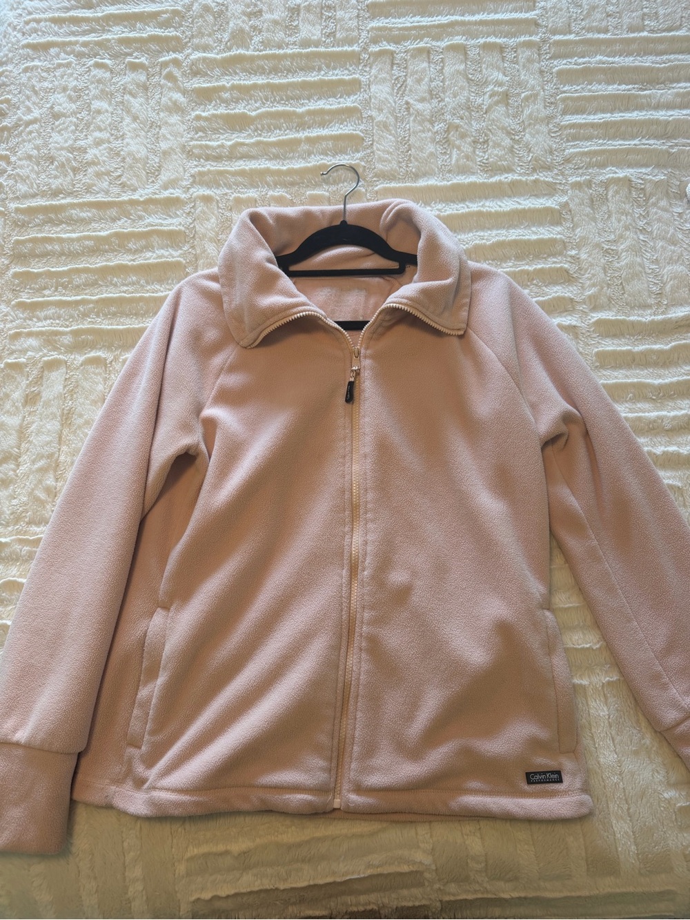 Calvin Klein Women's Pale Pink Fleece Zip Jacket